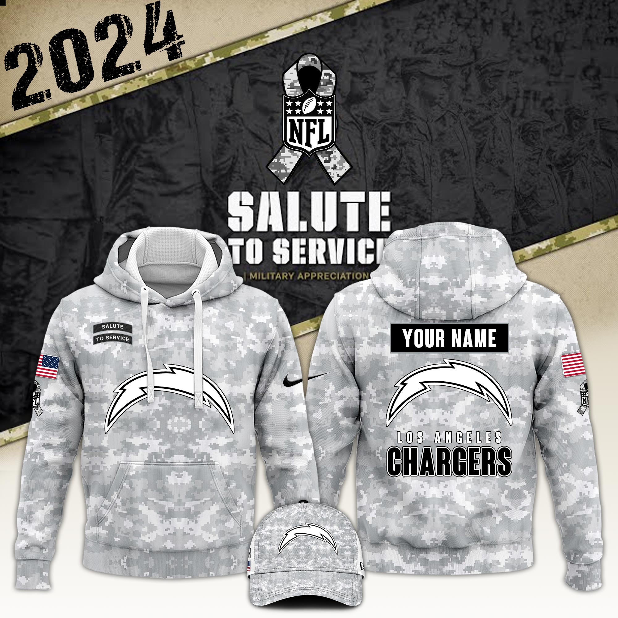 Los Angeles Chargers Hoodie And Sweatpants Custom Your Name 2024 Versions, Sport Hoodie And Sweatpants, Sport Gifts For Fan EHIVM-62767