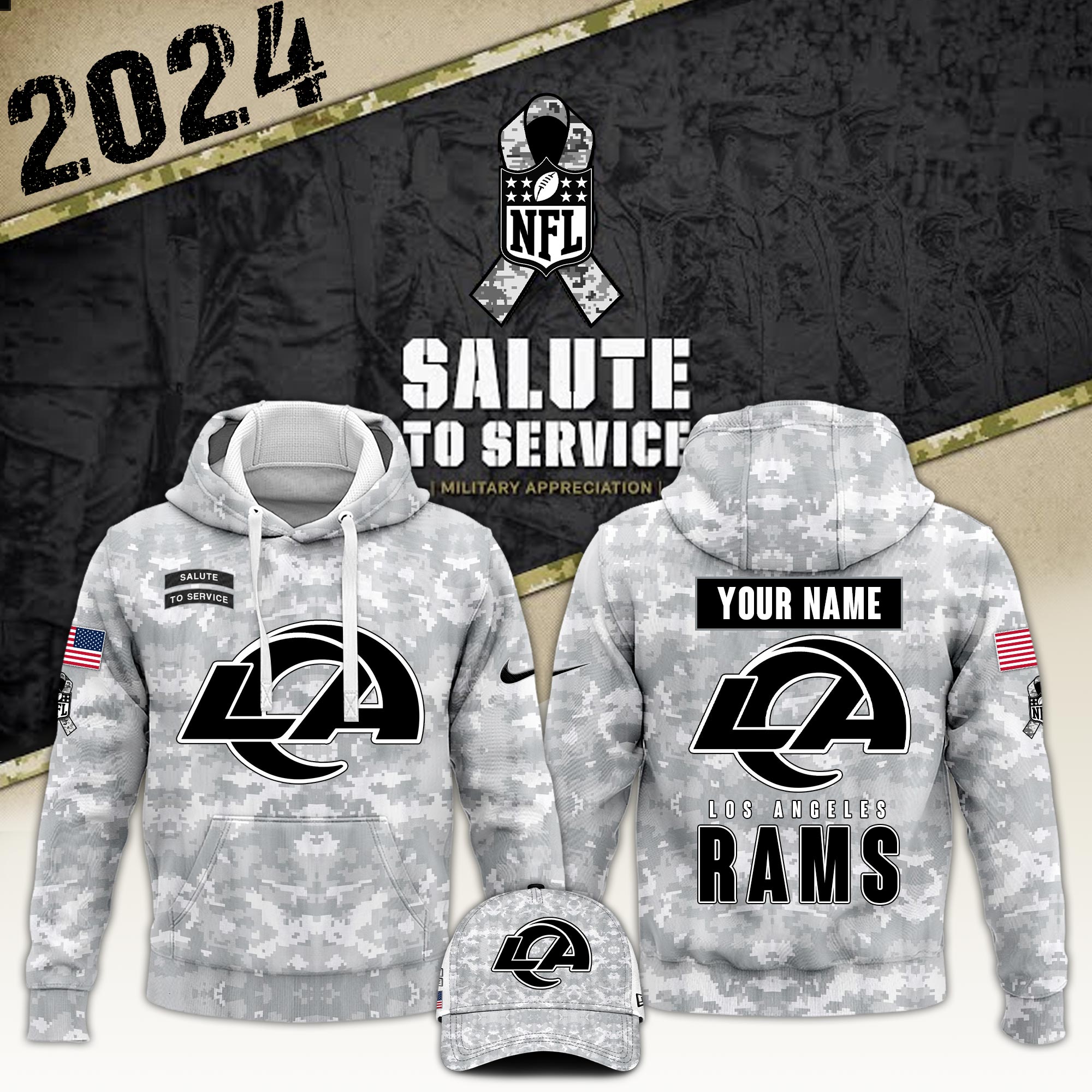 Los Angeles Rams Hoodie And Sweatpants Custom Your Name 2024 Versions, Sport Hoodie And Sweatpants, Sport Gifts For Fan EHIVM-62767