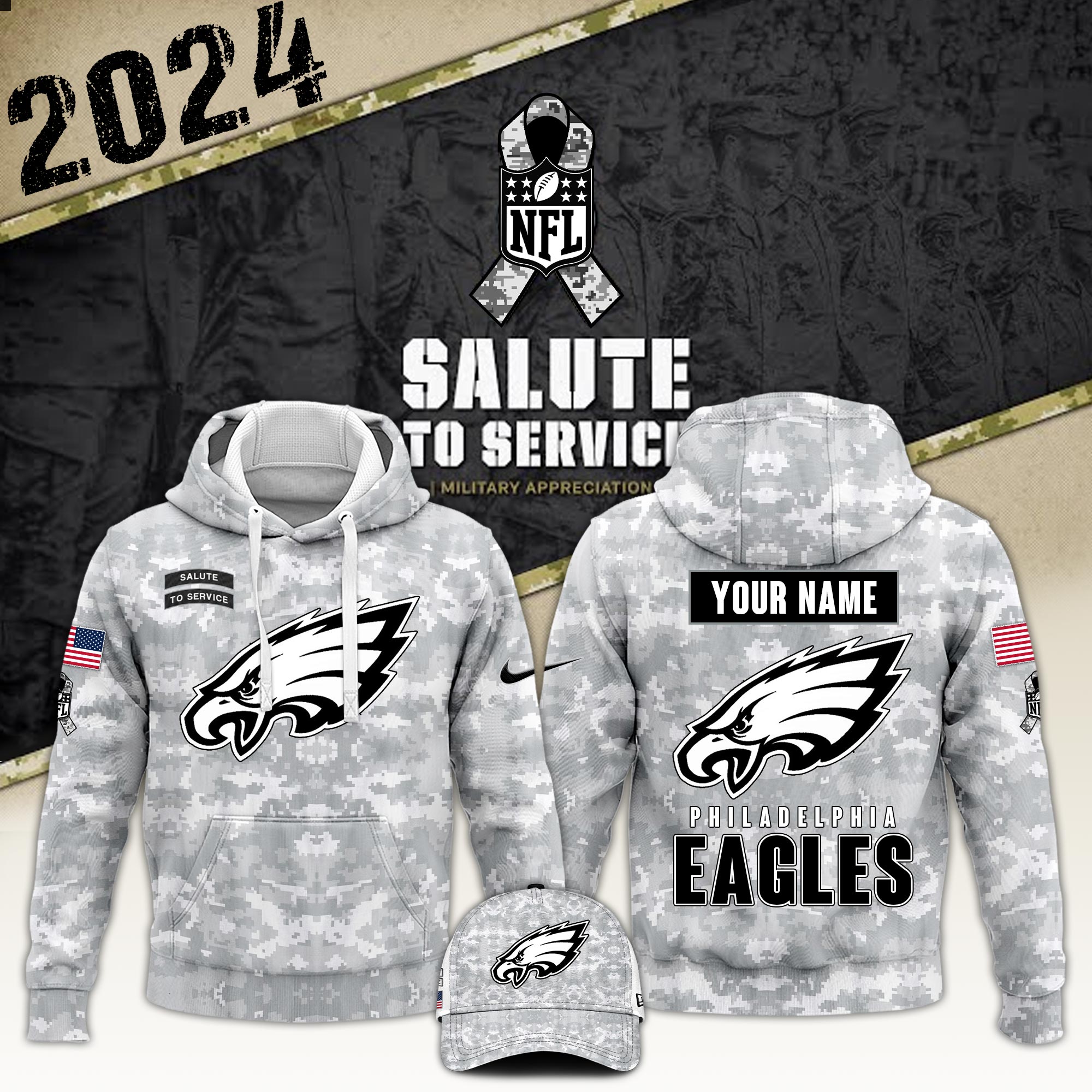 Philadelphia Eagles Hoodie And Sweatpants Custom Your Name 2024 Versions, Sport Hoodie And Sweatpants, Sport Gifts For Fan EHIVM-62767