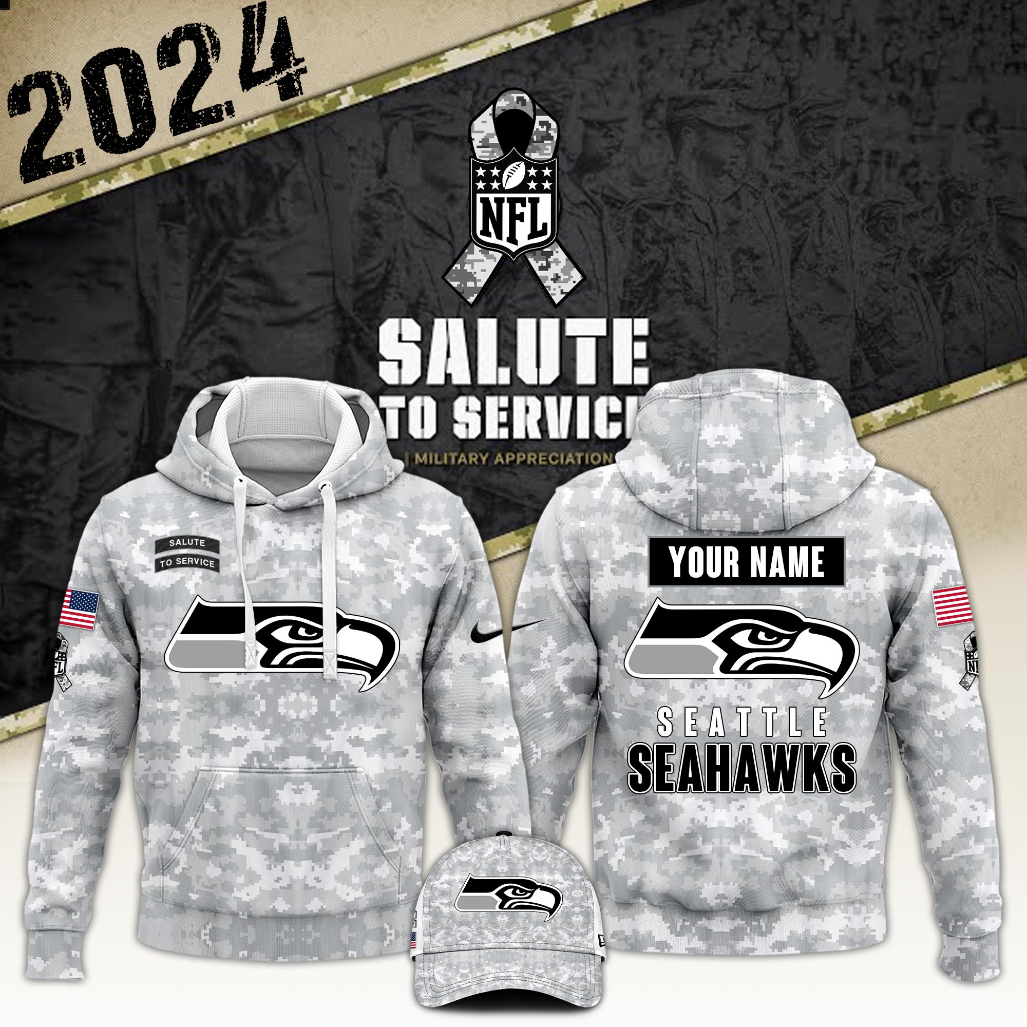 Seattle Seahawks Hoodie And Sweatpants Custom Your Name 2024 Versions, Sport Hoodie And Sweatpants, Sport Gifts For Fan EHIVM-62767