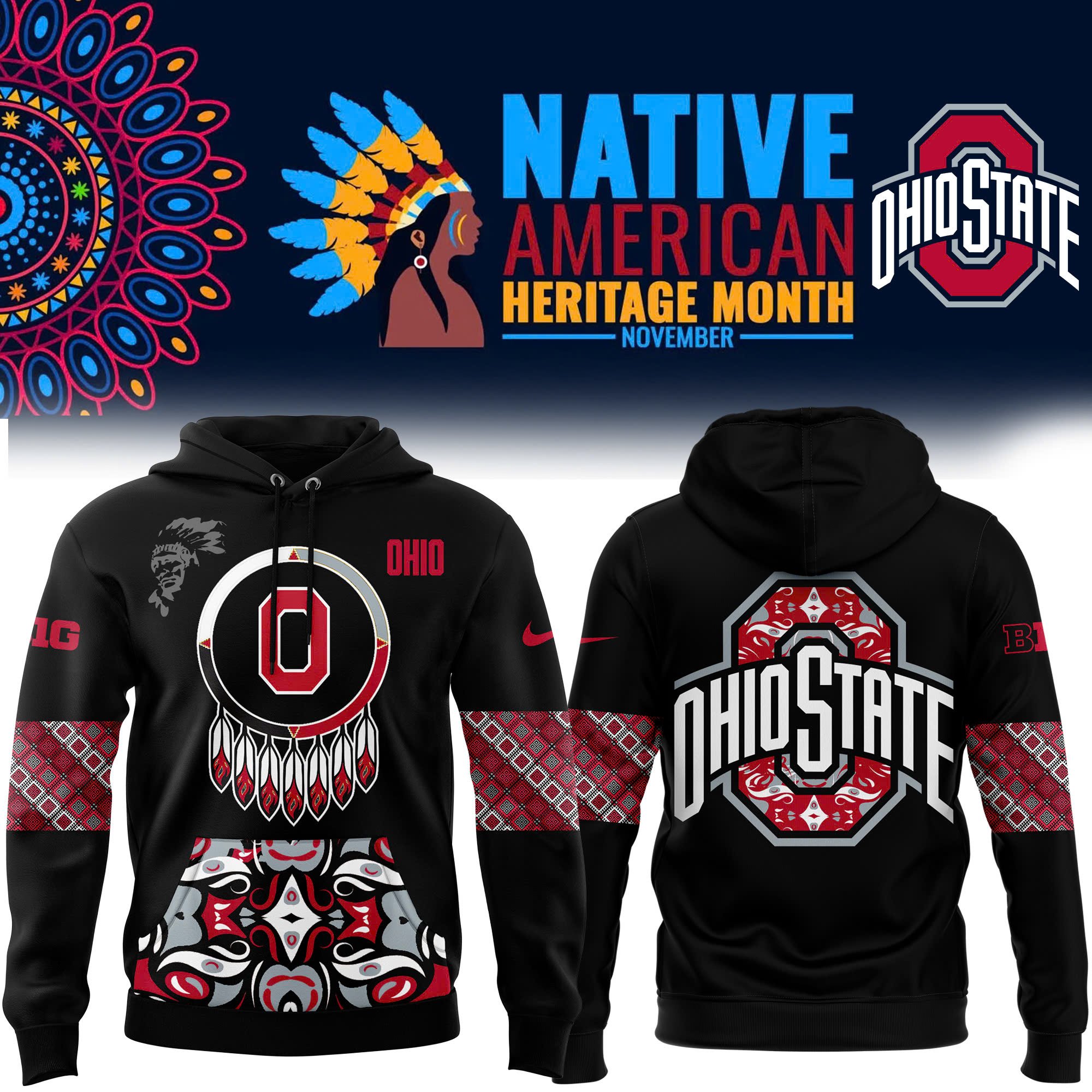 Ohio State Buckeyes Native American Heritage Hoodie 2024 Versions, Sport Gifts For Fan EHIVM-62769