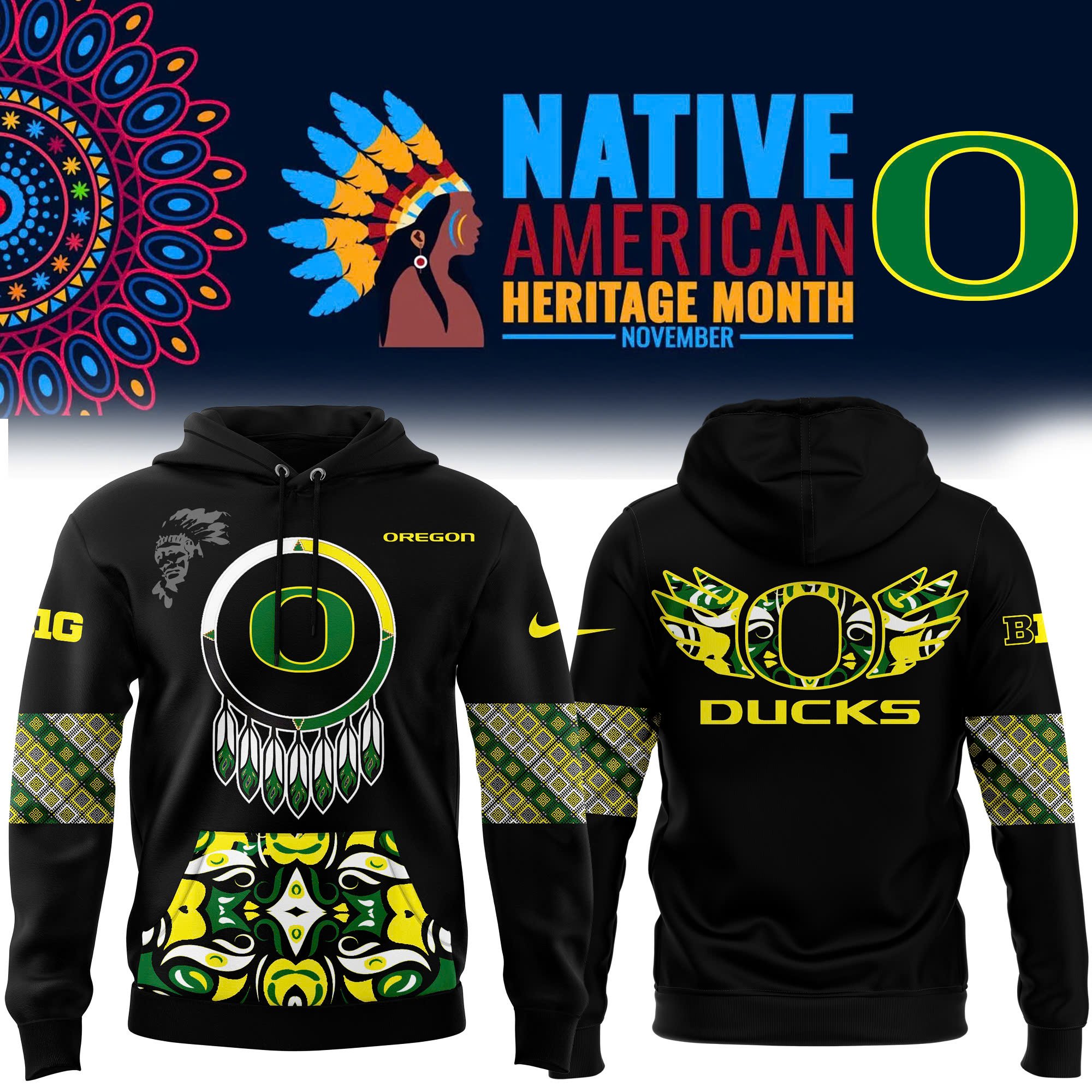 Oregon Ducks Native American Heritage Hoodie 2024 Versions, Sport Gifts For Fan EHIVM-62769