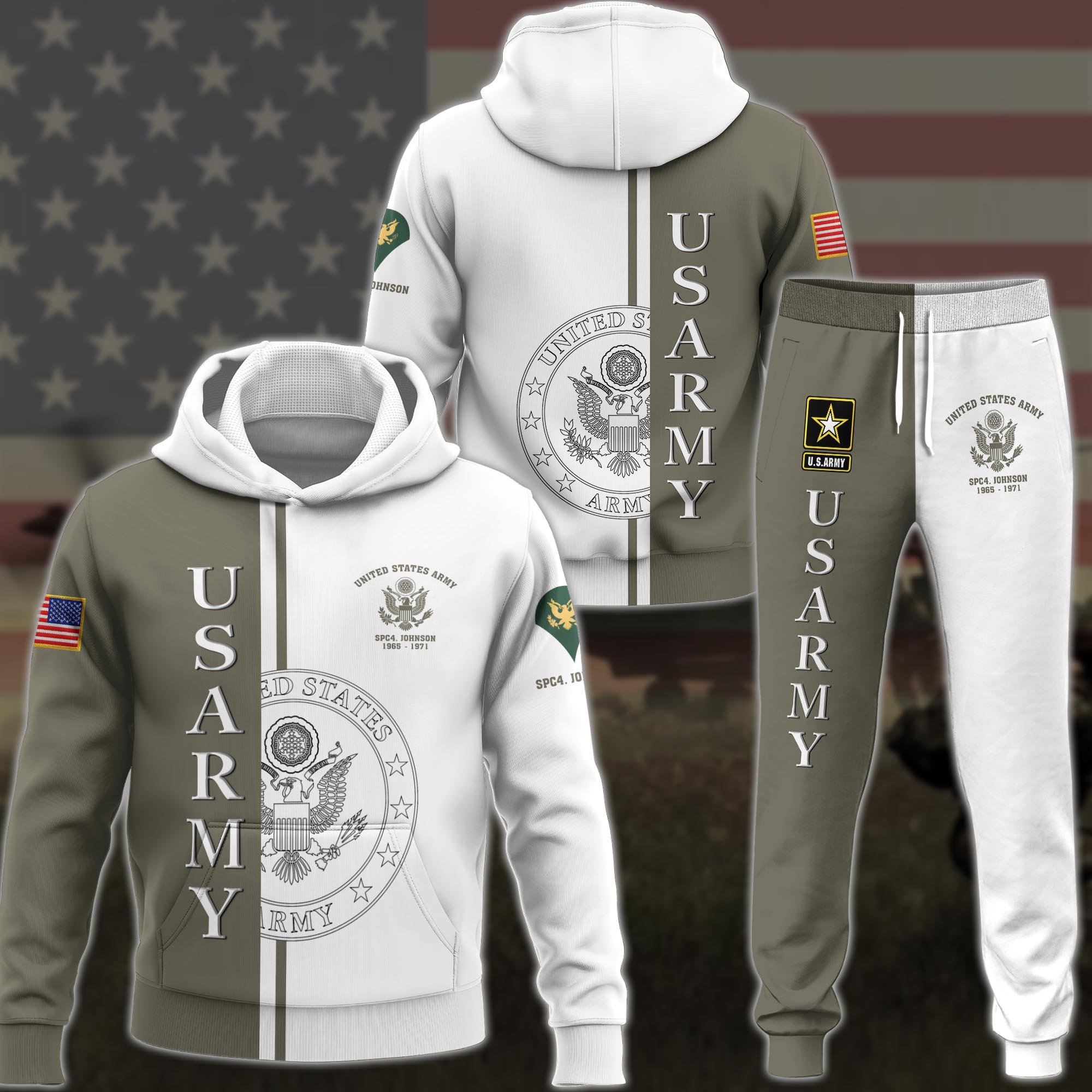 U.S. Army Hoodie And Jogger Custom Name,Year And Rank, Military Clothings, Military Gifts ETRG-62798