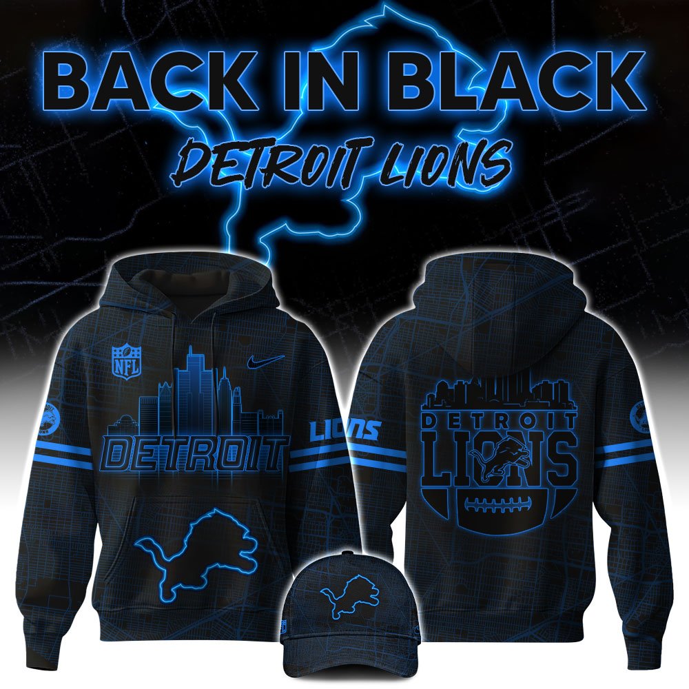 Detroit Lions Hoodie Sweatpants And Cap Shirt Custom Your Name, Sport Hoodie Shirt, FootBall Fan Gifts ETRG-63024