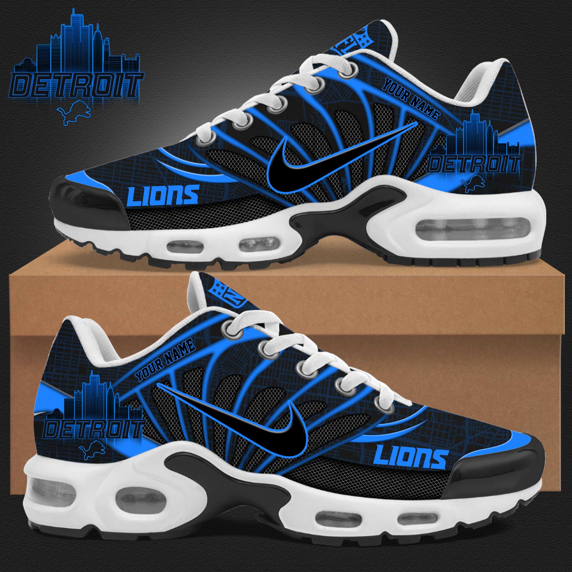 Detroit Lions TN Shoes Custom Your Name, Football Team Shoes, Sport Fan Gifts ETRG-63026