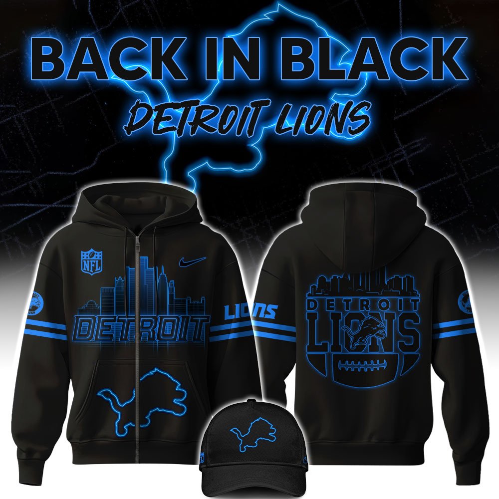 Detroit Lions Hoodie Zip Sweatpants And Cap Shirt Custom Your Name, Sport Hoodie Zip Shirt, FootBall Fan Gifts  ETRG-63029